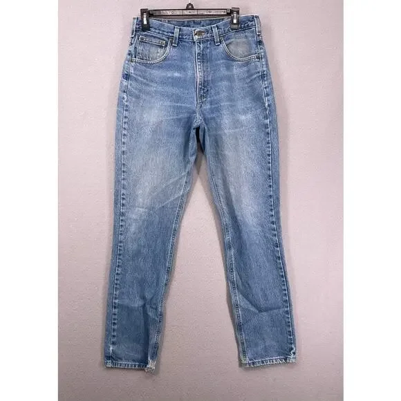 Carhartt Jeans Men 33x32 Blue Traditional Fit B18-DST Heavyweight Denim Workwear - Picture 1 of 16